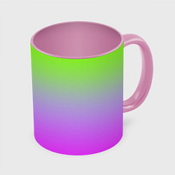 Кружка 3D Неоновая градиент абстракция, цвет: 3D-белый + розовый