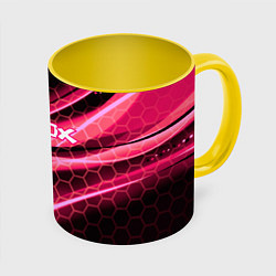 Кружка 3D Roblox броня розовый, цвет: 3D-белый + желтый