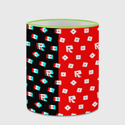 Кружка 3D Roblox glitch pattern, цвет: 3D-светло-зеленый кант — фото 2