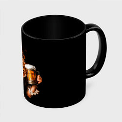 Кружка 3D Пиво на Тартуге, цвет: 3D-белый + черный