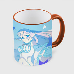 Кружка 3D Бьякуя Мимори - Волшебница и злой офицер, цвет: 3D-оранжевый кант