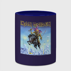 Кружка 3D Iron Maiden rock band colored, цвет: 3D-белый + синий — фото 2