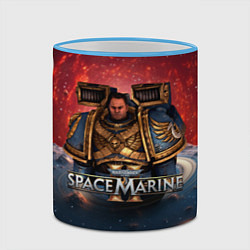 Кружка 3D Warhammer 40000 space marine 2 Captain Titus, цвет: 3D-небесно-голубой кант — фото 2