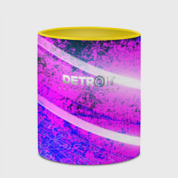 Кружка 3D Detroit become human neon, цвет: 3D-белый + желтый — фото 2
