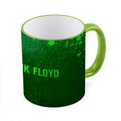 Кружка 3D Pink Floyd - green gradient по-горизонтали, цвет: 3D-светло-зеленый кант