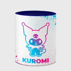 Кружка 3D Kuromi neon gradient style, цвет: 3D-белый + синий — фото 2