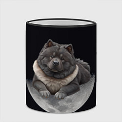 Кружка 3D Чау-чау и луна, цвет: 3D-черный кант — фото 2