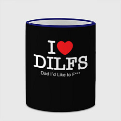 Кружка 3D Я люблю DILFs, цвет: 3D-синий кант — фото 2