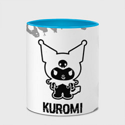 Кружка 3D Kuromi glitch на светлом фоне, цвет: 3D-белый + небесно-голубой — фото 2