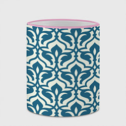 Кружка 3D Геометрический узор синий, цвет: 3D-розовый кант — фото 2