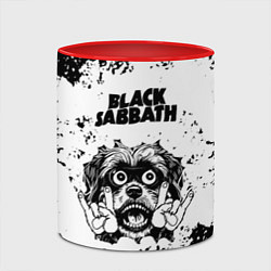 Кружка 3D Black Sabbath - рок пес, цвет: 3D-белый + красный — фото 2