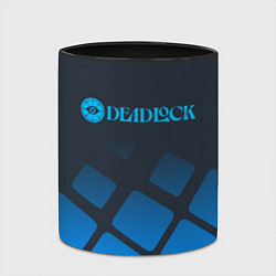 Кружка 3D Deadlock синий логотип, цвет: 3D-белый + черный — фото 2