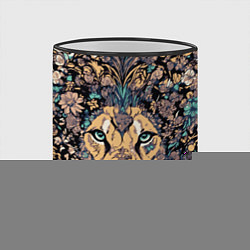 Кружка 3D Лев с узорами и цветами, цвет: 3D-черный кант — фото 2