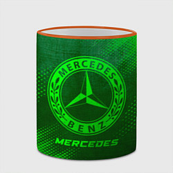 Кружка 3D Mercedes - green gradient, цвет: 3D-оранжевый кант — фото 2