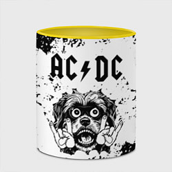 Кружка 3D AC DC - рок пес, цвет: 3D-белый + желтый — фото 2