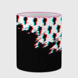 Кружка 3D Billie Eilish pattern glitch, цвет: 3D-розовый кант — фото 2