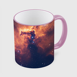 Кружка 3D Космические облака и звезды, цвет: 3D-розовый кант