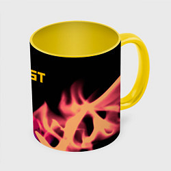 Кружка 3D RUST neon fire, цвет: 3D-белый + желтый