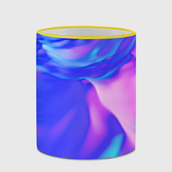 Кружка 3D Неоновая текстура абстракция, цвет: 3D-желтый кант — фото 2