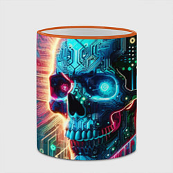 Кружка 3D Cool cyber skull - neon glow, цвет: 3D-оранжевый кант — фото 2