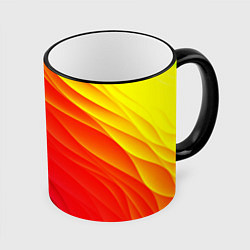 Кружка 3D Абстрактные волны текстура, цвет: 3D-черный кант