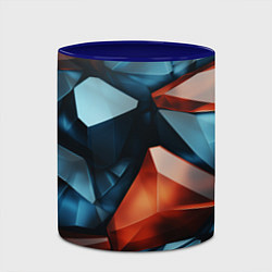 Кружка 3D Синие и янтарные камни, цвет: 3D-белый + синий — фото 2