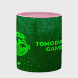 Кружка 3D Tomodachi Game - green gradient по-горизонтали, цвет: 3D-белый + розовый — фото 2