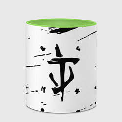Кружка 3D Doom краски текстура, цвет: 3D-белый + светло-зеленый — фото 2