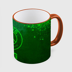 Кружка 3D PSG - green gradient, цвет: 3D-оранжевый кант