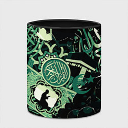 Кружка 3D Полумесяц и мусульманские узоры, цвет: 3D-белый + черный — фото 2