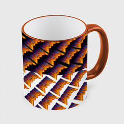 Кружка 3D Doom logo pattern, цвет: 3D-оранжевый кант