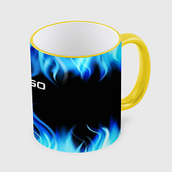 Кружка 3D CGGO blue flame, цвет: 3D-желтый кант