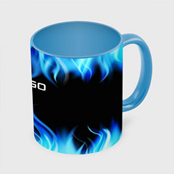 Кружка 3D CGGO blue flame, цвет: 3D-белый + небесно-голубой