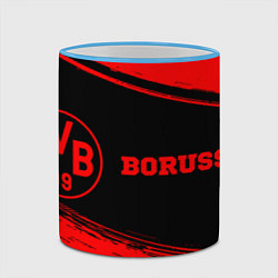 Кружка 3D Borussia - red gradient по-горизонтали, цвет: 3D-небесно-голубой кант — фото 2