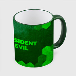 Кружка 3D Resident Evil - green gradient по-горизонтали, цвет: 3D-зеленый кант