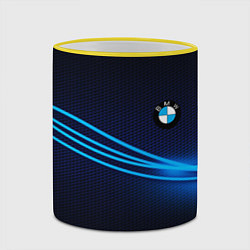 Кружка 3D BMW line blue, цвет: 3D-желтый кант — фото 2