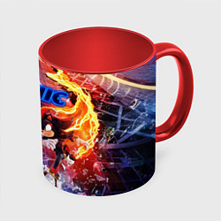 Кружка 3D Соник и Шэдоу ёжики, цвет: 3D-белый + красный