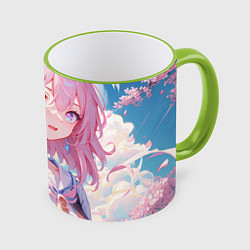 Кружка 3D Honkai Star Rail March 7th beauty, цвет: 3D-светло-зеленый кант