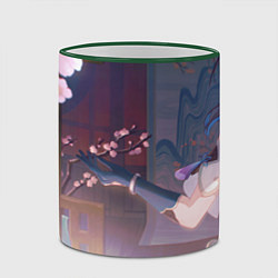 Кружка 3D Honkai Star Rail Ruan Mei sakura, цвет: 3D-зеленый кант — фото 2