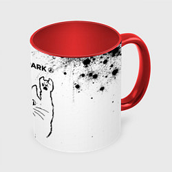 Кружка 3D Linkin Park 2024 рок кот на светлом фоне, цвет: 3D-белый + красный