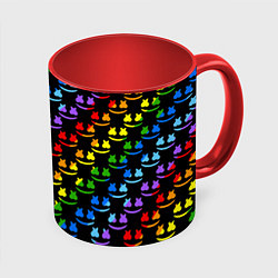 Кружка 3D Marshmello pattern neon, цвет: 3D-белый + красный