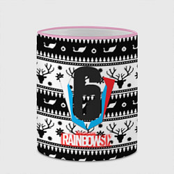 Кружка 3D Rainbow six winter pattern, цвет: 3D-розовый кант — фото 2