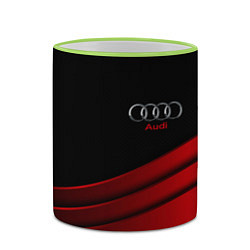 Кружка 3D AUDI carbon metal, цвет: 3D-светло-зеленый кант — фото 2