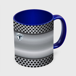 Кружка 3D Tesla металлическая сетка, цвет: 3D-белый + синий