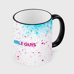 Кружка 3D Stumble Guys neon gradient style по-горизонтали, цвет: 3D-черный кант