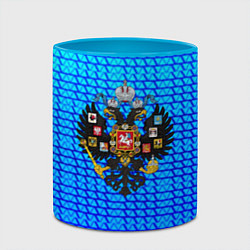 Кружка 3D Имперская Россия текстура полосы, цвет: 3D-белый + небесно-голубой — фото 2
