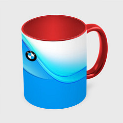 Кружка 3D BMW abstrac line steel, цвет: 3D-белый + красный