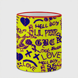 Кружка 3D Lil peep rap pattern, цвет: 3D-красный кант — фото 2