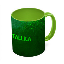 Кружка 3D Metallica - green gradient по-горизонтали, цвет: 3D-белый + светло-зеленый