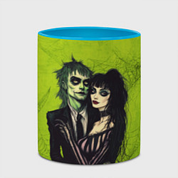 Кружка 3D Битлджус и Лидия, цвет: 3D-белый + небесно-голубой — фото 2